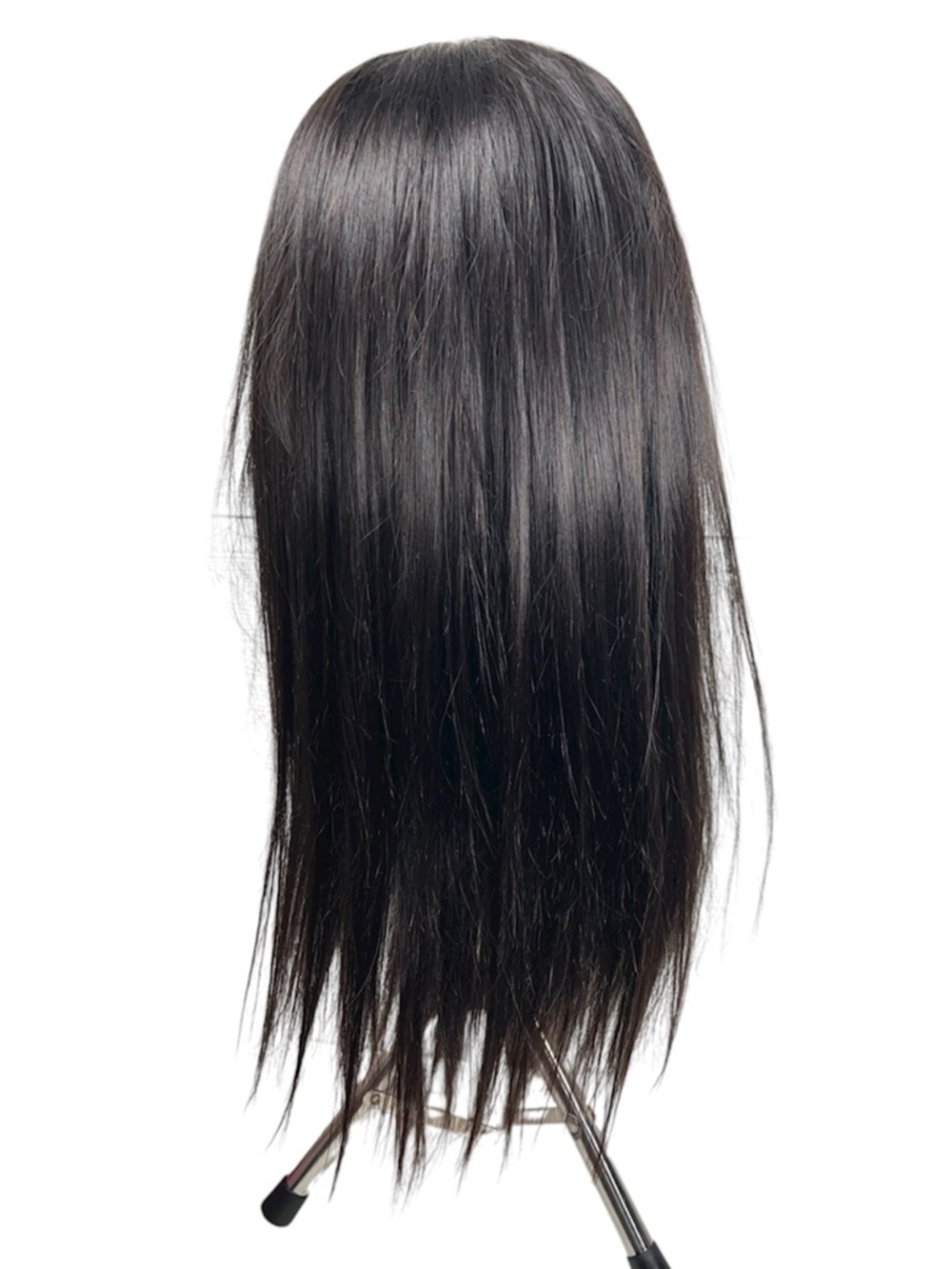Natural Black Human Hair Straight Glueless Pre Cut 20 Inch Wig